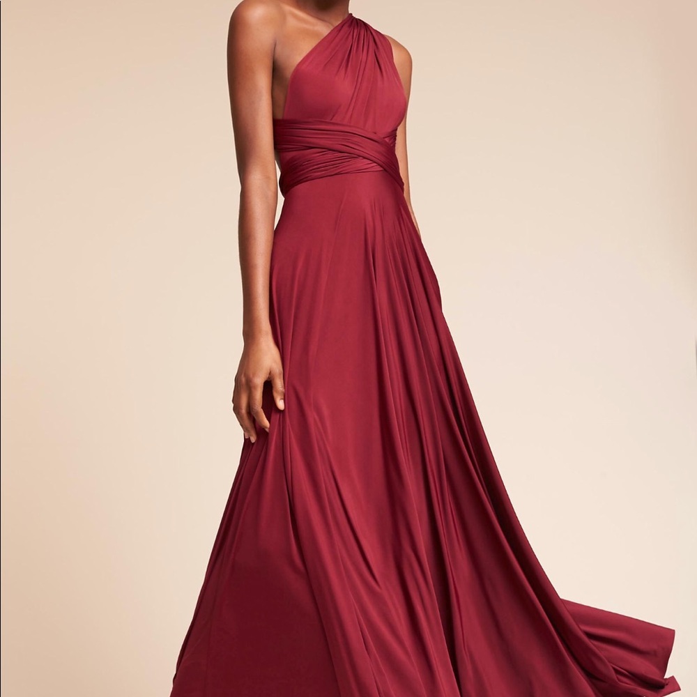 BHLDN: Ginger Convertible Maxi Dress in burgundy